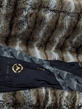 Virus Black Compression Leggings with Gold Logo